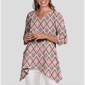 NWT Fresh Produce Diamond Santa Barbara Shirt Sz Small Burgundy